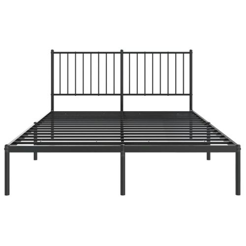 Cadre De Lit Métal Sans Matelas Avec Tête De Lit Noir 140x190cm