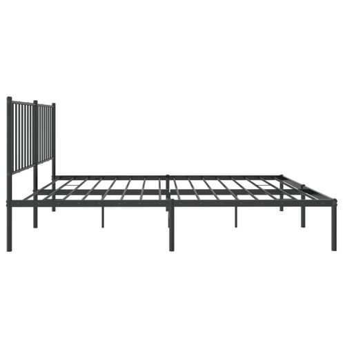 Cadre De Lit Métal Sans Matelas Avec Tête De Lit Noir 140x190cm