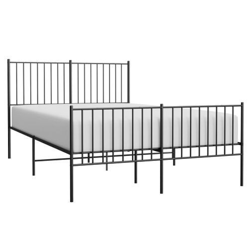 Cadre De Lit Métal Sans Matelas Avec Pied De Lit Noir 140x190cm