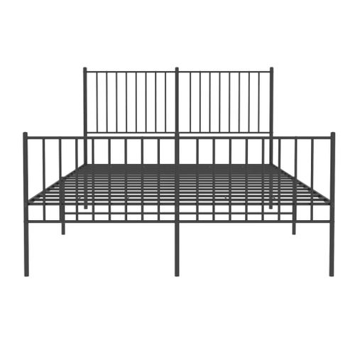 Cadre De Lit Métal Sans Matelas Avec Pied De Lit Noir 140x190cm