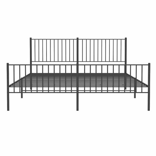 Cadre De Lit Métal Sans Matelas Avec Pied De Lit Noir 180x200cm