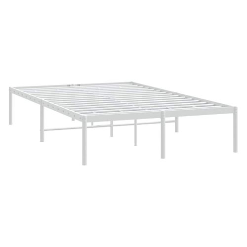 Cadre De Lit Métal Sans Matelas Blanc 120x200 Cm