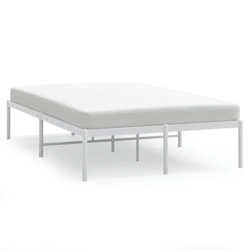 Cadre De Lit Métal Sans Matelas Blanc 120x200 Cm