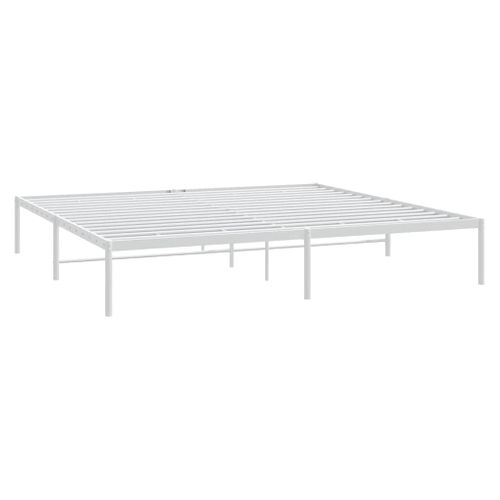 Cadre De Lit Métal Sans Matelas Blanc 180x200 Cm