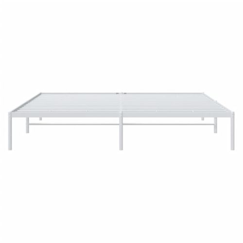 Cadre De Lit Métal Sans Matelas Blanc 193x203 Cm