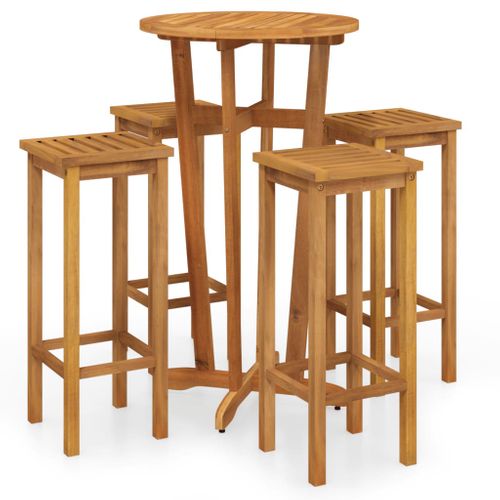 Ensemble De Bar De Jardin 5 Pièces Bois D'acacia Solide