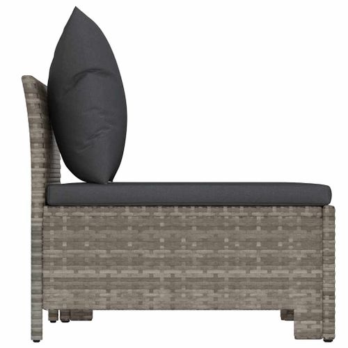 Salon De Jardin 2 Pièces Avec Coussins En Polyrotin Gris