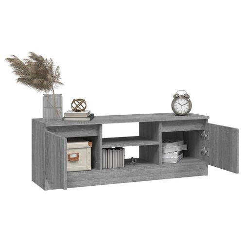Meuble TV Avec Porte Sonoma Gris 102x30x36 Cm