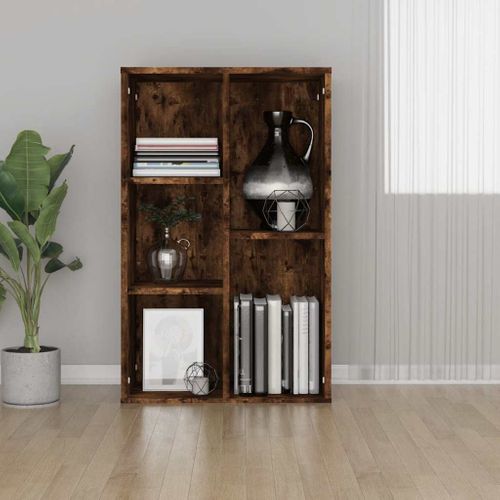 Bibliothèque/buffet Chêne Fumé 50x25x80 Cm Bois Contreplaqué