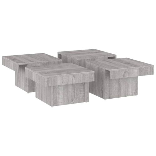 Table Basse Sonoma Gris 90x90x28 Cm Bois Contreplaqué