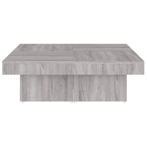 Table Basse Sonoma Gris 90x90x28 Cm Bois Contreplaqué