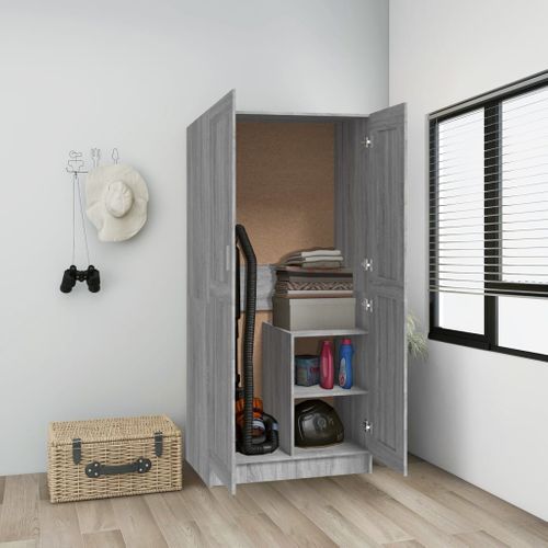 Armoire Sonoma Gris 82,5x51,5x180 Cm Bois Contreplaqué
