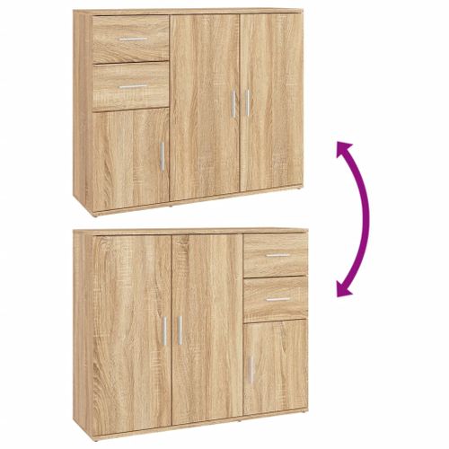 Buffet Chêne Sonoma 91x29,5x75 Cm Bois Contreplaqué