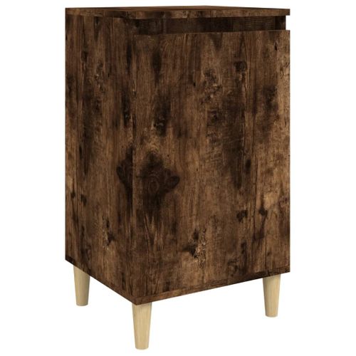 Table De Chevet Chêne Fumé 40x35x70 Cm Bois Contreplaqué