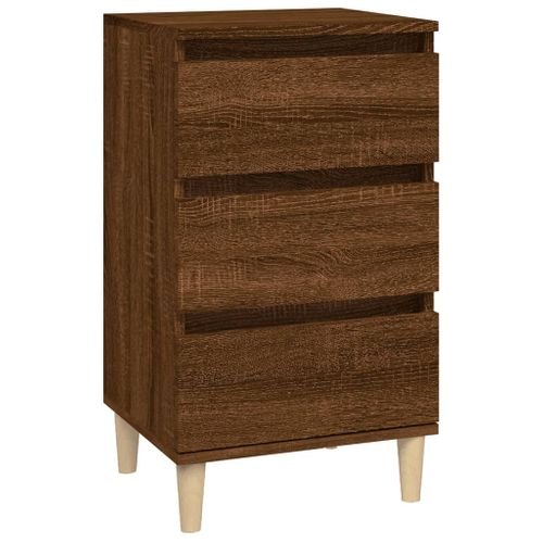 Table De Chevet Chêne Marron 40x35x70 Cm Bois Contreplaqué