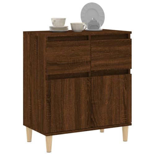 Buffet Chêne Marron 60x35x70 Cm Bois Contreplaqué