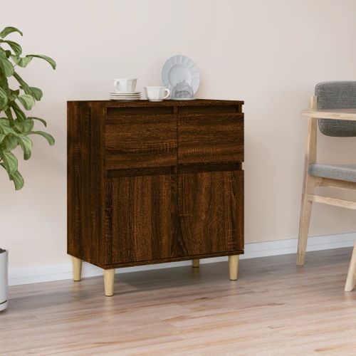 Buffet Chêne Marron 60x35x70 Cm Bois Contreplaqué