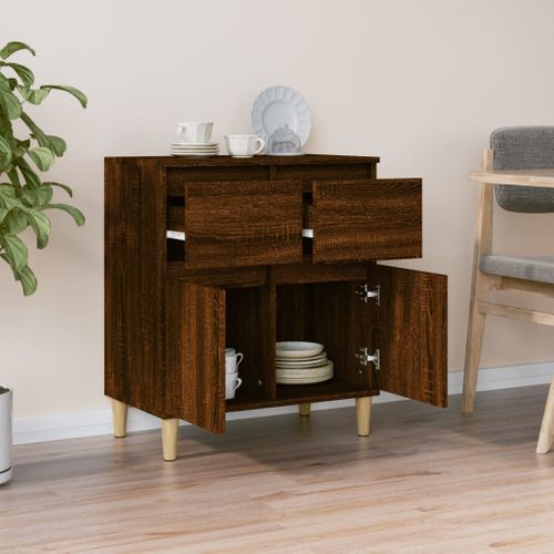 Buffet Chêne Marron 60x35x70 Cm Bois Contreplaqué