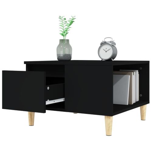 Table Basse Noir 55x55x36,5 Cm Bois Contreplaqué