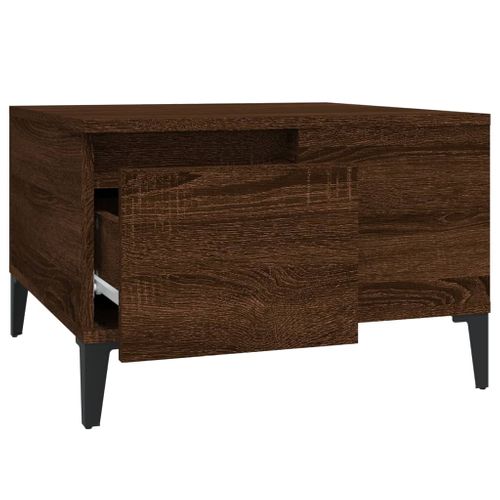 Table Basse Chêne Marron 55x55x36,5 Cm Bois Contreplaqué