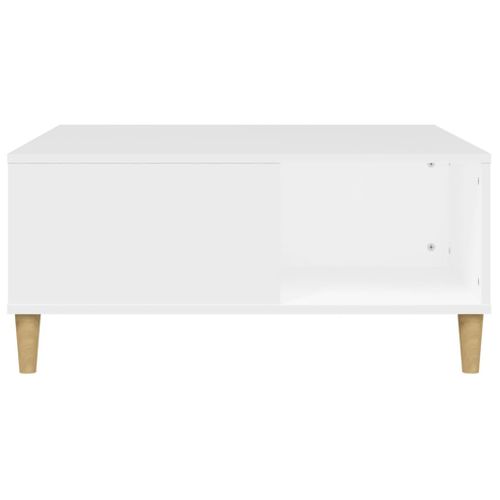 Table Basse Blanc 80x80x36,5 Cm Bois Contreplaqué