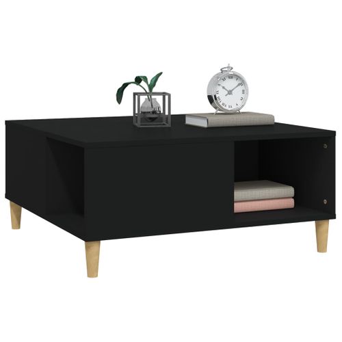 Table Basse Noir 80x80x36,5 Cm Bois Contreplaqué