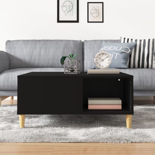 Table Basse Noir 80x80x36,5 Cm Bois Contreplaqué