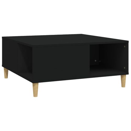 Table Basse Noir 80x80x36,5 Cm Bois Contreplaqué
