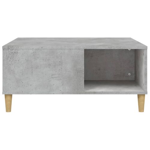 Table Basse Gris Béton 80x80x36,5 Cm Bois Contreplaqué