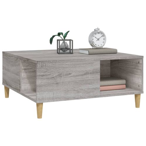 Table Basse Sonoma Gris 80x80x36,5 Cm Bois Contreplaqué