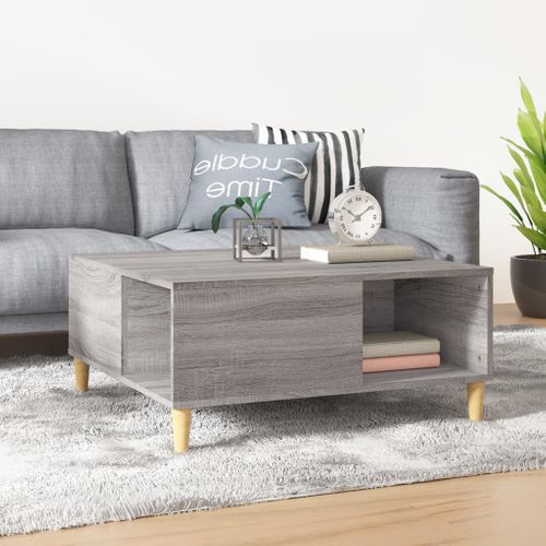 Table Basse Sonoma Gris 80x80x36,5 Cm Bois Contreplaqué