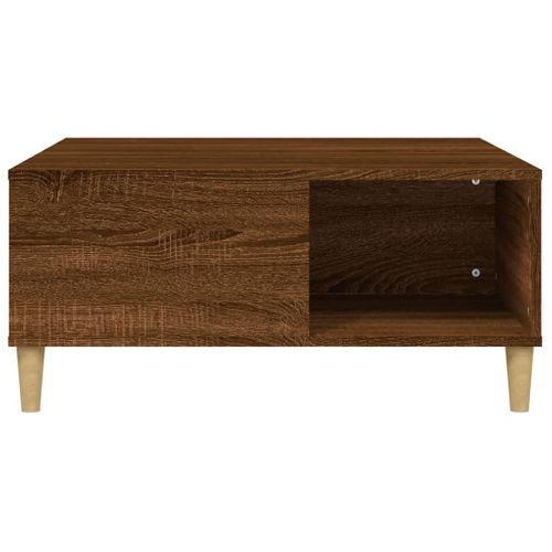 Table Basse Chêne Marron 80x80x36,5 Cm Bois Contreplaqué