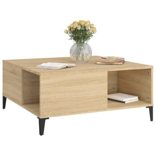 Table Basse Chêne Sonoma 80x80x36,5 Cm Bois Contreplaqué