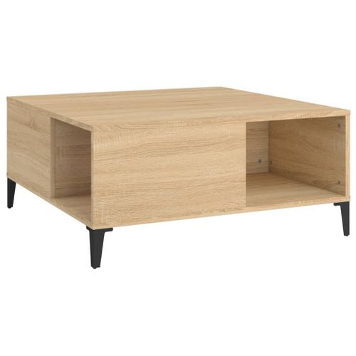 Table Basse Chêne Sonoma 80x80x36,5 Cm Bois Contreplaqué