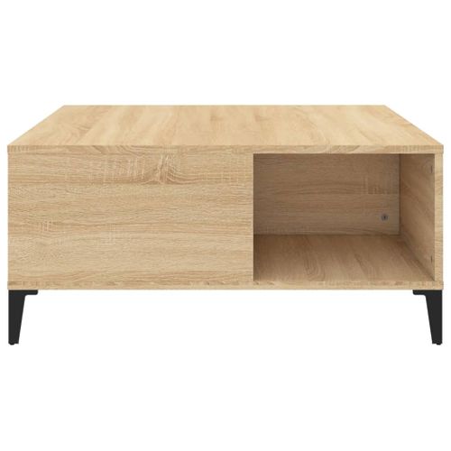 Table Basse Chêne Sonoma 80x80x36,5 Cm Bois Contreplaqué