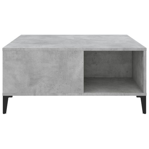 Table Basse Gris Béton 80x80x36,5 Cm Bois Contreplaqué