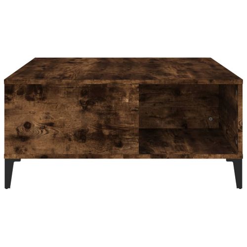 Table Basse Chêne Fumé 80x80x36,5 Cm Bois Contreplaqué