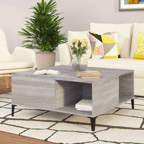 Table Basse Sonoma Gris 80x80x36,5 Cm Bois Contreplaqué