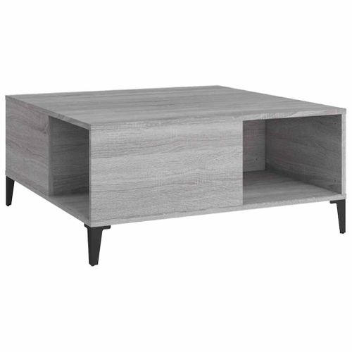 Table Basse Sonoma Gris 80x80x36,5 Cm Bois Contreplaqué