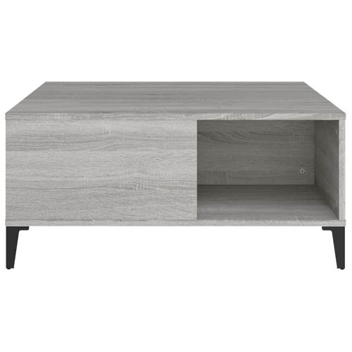 Table Basse Sonoma Gris 80x80x36,5 Cm Bois Contreplaqué