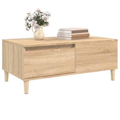Table Basse Chêne Sonoma 90x50x36,5 Cm Bois Contreplaqué