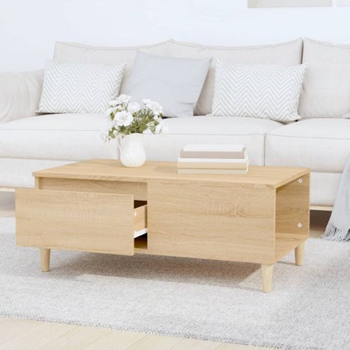 Table Basse Chêne Sonoma 90x50x36,5 Cm Bois Contreplaqué