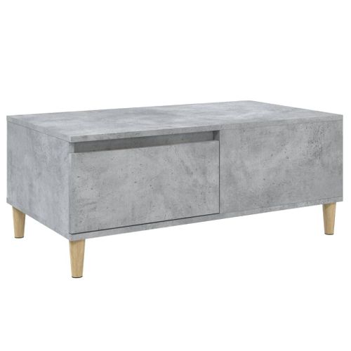 Table Basse Gris Béton 90x50x36,5 Cm Bois Contreplaqué