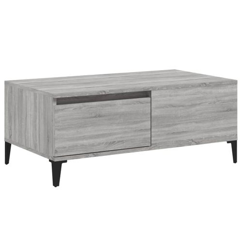 Table Basse Sonoma Gris 90x50x36,5 Cm Bois Contreplaqué