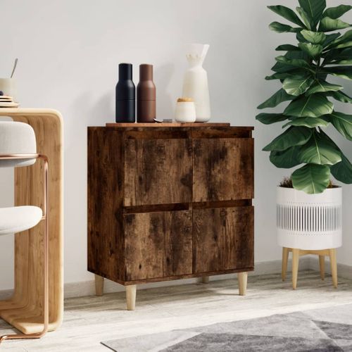 Buffet Chêne Fumé 60x35x70 Cm Bois Contreplaqué