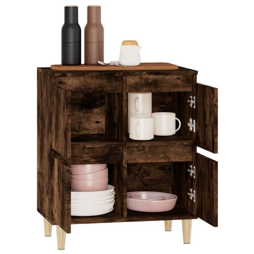 Buffet Chêne Fumé 60x35x70 Cm Bois Contreplaqué