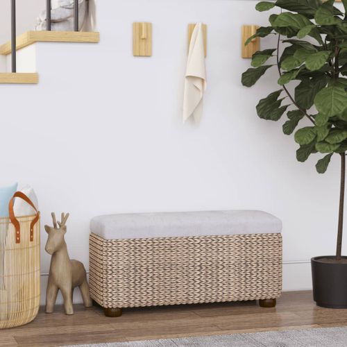 Bancs De Rangement Lot De 2 Avec Coussin Gris 69 Cm Quenouille