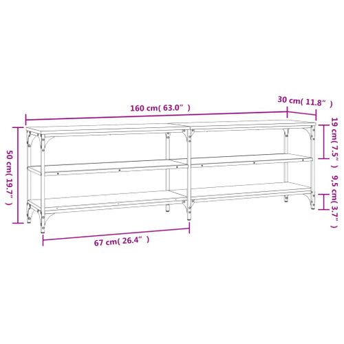 Meuble TV Chêne Sonoma 160x30x50 Cm Bois Contreplaqué