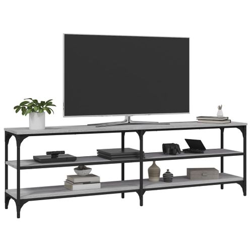 Meuble TV Sonoma Gris 160x30x50 Cm Bois Contreplaqué