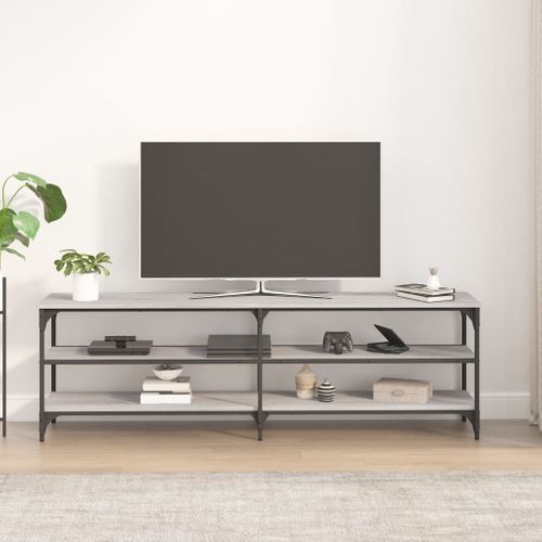Meuble TV Sonoma Gris 160x30x50 Cm Bois Contreplaqué